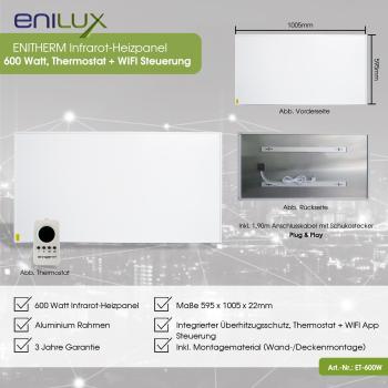 Enilux Infrarot-Heizpanel 600W mit WIFI